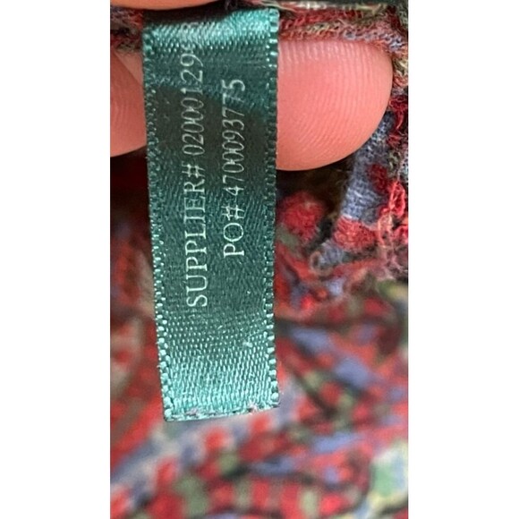 Lauren Ralph Lauren Women's Top Blouse Peasant Boho 2X Red Floral Paisley Print - Picture 9 of 9